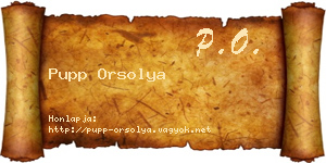 Pupp Orsolya névjegykártya