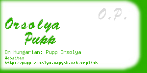 orsolya pupp business card